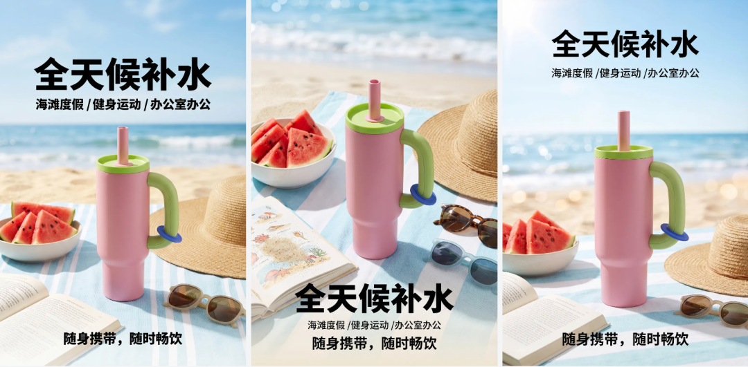 Horizontal tumbler carousel image set