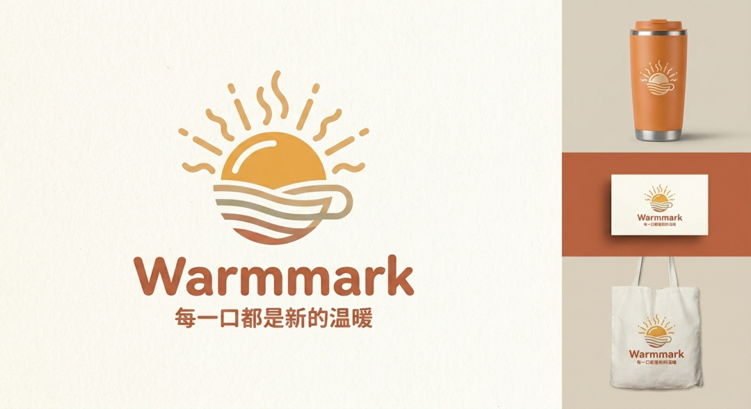 Warmmark logo and brand application mockup